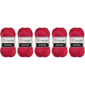 Yarn Art Begonia 100% Mercerized Cotton, Lot of 5 Skein (Pack),Total 8.8 Oz. Each 1.76 Oz (50g) / 185 Yrds (169m), Fine Sport:2 (0075)