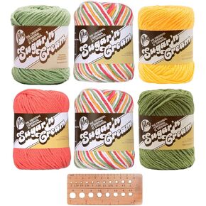 Lily Sugar 'n Cream Yarn - 100% Cotton - Assortment (Cool Breeze)