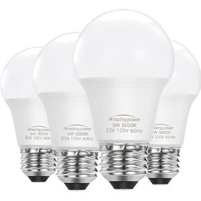 E26 LED Bulb, 40W Equivalent Medium Base Light Bulb, Non-Dimmable, Soft White 2700K, 6W E26 LED Light Bulbs for Home Lighting Lamp, 4-Pack