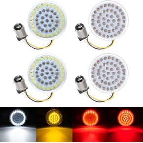 PBYMT 2 بوصة رصاصة 1157 LED ضوء إشارة الانعطاف الأمامي والخلفي متوافق مع Harley Davidson Sporster Touring Road King Electra Street Glide 1997-2024 in Kuwait