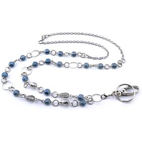 beads and rings Lanyard Necklaces Badge Holder Name Lanyards for Keys Stainless steel chain