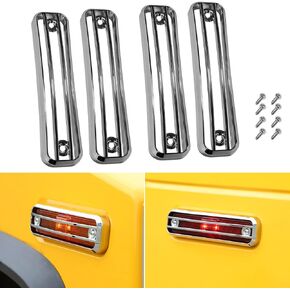 Chrome Plated Side Marker Guard Trim Protector Exterior Accessories for 2003-2009 Hummer H2 SUV SUT