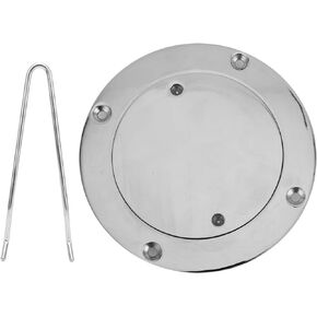 KIMISS Deck Plate, 4in Stainless Steel Deck Hatch Cover Stainless Steel Inspection Hatch With Key For Yacht Marine Hardware Accessory
