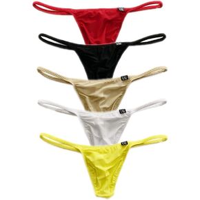 Mens Thong G String Ice Silk Low Rise Panties Underpants Men Brief