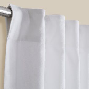 Life By Cotton Farmhouse Slub Duck Curtains 50x96 inch White Textured Slub, 96 Inch Cotton Curtains 16'sx8's, Tab top Curtains for Living Room, White Cotton Curtains, White Panel Curtain Set of 2