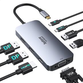 Selore USB C Hub, 4K@60Hz USB C Hub Multiport Adapter with 5Gbps USB C Port, 2 USBA 3.0, PD 100W, TF/SD Card Reader, USB C Dongle Compatible for iPhone 15, MacBook Pro/Air, Lenovo, HP, Dell, etc