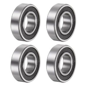 uxcell 4pcs 6002-2RS Deep Groove Ball Bearings, Chrome Steel Z2 Double Rubber Sealed Bearing 15mm x 32mm x 9mm