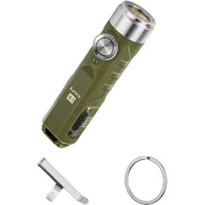 RovyVon Aurora A1 G4 LED Keychain Flashlight, 650 Lumen Super Bright with EDC Pocket-Sized, New Type-C Rechargeable, Momentary On, Lock Mode, Gift for Camping Emergency Outdoor(ArmyGreen)