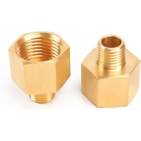 Brass Pipe Fitting Adapter, NPT Male Thread to NPT Female Hex Pipe Fittings (1/4"Male x 1/2"Female, 2)