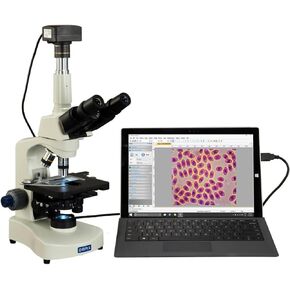 OMAX 40X-2500X USB3 18MP Digital Phase Contrast and Darkfield LED Trinocular Compound Microscope