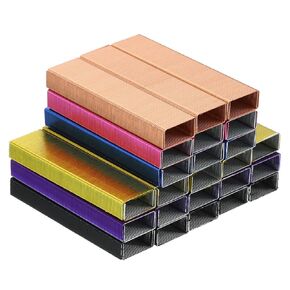 PATIKIL Staples for Stapler, 6 Pack(1000Pcs Staples Per Pack) 26/6 Standard 1/4 Inch Length Staples Jam Free for Home Office Supplies, Black/Rose Gold/Yellow/Rose Red/Purple/Blue