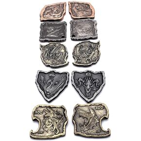 D&D Monster Adventure Coins 2.0 (Set of 10 Metal Plated Novelty) RPG LARP
