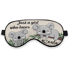 Just a Girl Who Love Coala Eye Mask for Women Men Kids, Koala Gifts for Girls, Cute Koala Sleeping Mask Silk Blackout Eye Mask for Night Nap Travel, Koala Adjustable Straps Sleep Mask in Kuwait