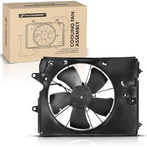 A-Premium Engine Radiator Cooling Fan Assembly Compatible with Select Acura Models - MDX 2010 2011 2012 2013, V6 3.7L SOHC - Replace# 19020RN0A71, 19030RP6A01