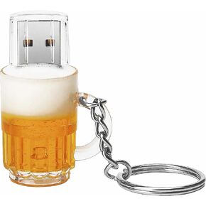USB Flash Drive 32GB Cute Beer Mug Shaped USB Drive Thumb Drives USB 2.0 Memory Stick for External Data Storage
