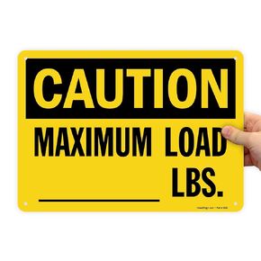 SmartSign "Caution - Maximum Load __ Lbs." Write - On Sign | 10" x 14" Plastic