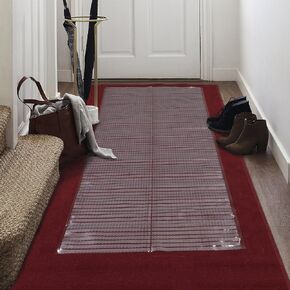 CP2612 Floor Waterproof Non-Slip Black Design Indoor Customizable Protector Runner Rug for Entryway, Patio, Hallway, Runner-26 x 12', Clear