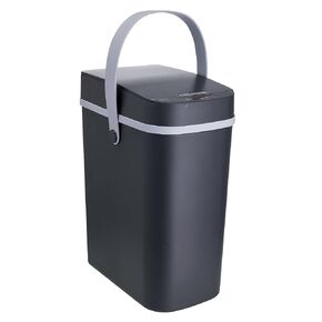 2 Pack Touchless Trash Can with Lid and Handle - 2.6 Gallon Waterproof Motion Sensor Garbage Can - Small Trash Bin for Kitchen, Bathroom, Office - 10L Gallon Capacity Garbage Bin, White