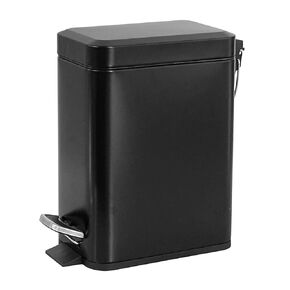 Black Bathroom Trash Can with Lid，10L/2.6 Gallon Slim Bathroom Bin Removable Liner Bucket,Small Garbage can for Bathroom,Bedroom,Home Office
