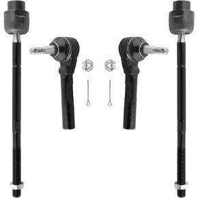 BOXI 4pcs Front Inner Outer Tie Rods Fit for Chevrolet Malibu 2004 2005 2006 2007 2008 2009 2010 2011 2012 / for Pontiac G6 2005 2006 2007 2008 2009 2010 / for Saturn Aura 2007-2009 | ES800086 EV408