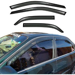 94959 Side Window Wind Vent Deflector, 4pcs Out-Channel Tape-On Dark Smoke Nice Rain Guards Set, Window Visor fit for 1998-2002 Honda Accord 4-Door Sedan