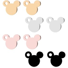 4 Pairs Stainless Steel Tiny Mouse Stud Earrings for Women Girls kid hypoallergenic earring Cute Animal Mouse Silhouette Button Stud Post Earrings Birthday Gifts