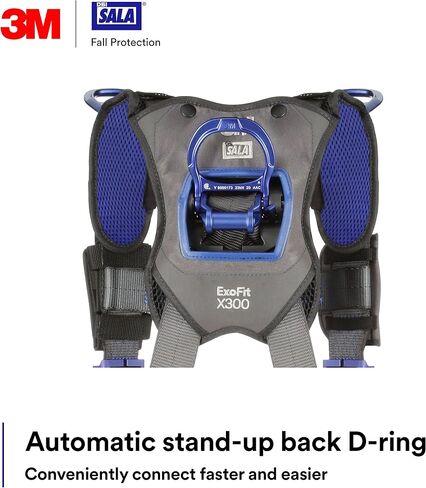 3M 1113704 DBI-SALA ExoFit X300 Climbing/Positioning/Rescue Safety Harness Fall Protection, OSHA, ANSI, Back, Hip, Front, and Shoulder D-Rings, Auto-Locking Quick Connect Leg and Chest Buckles, Small in Saudi Arabia