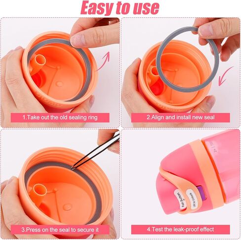 6 Pack Water Bottle Gasket Replacement for Owala FreeSip, Silicone Lid Seal O Ring Sealing Gaskets Replacement Parts Accessories Compatible with Owala Stainless Steel Cup (Grey) in Saudi Arabia