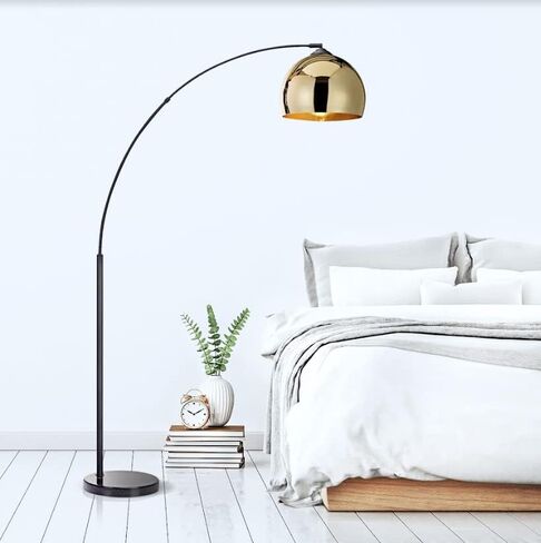 NW Archiology Arc Floor Lamp, 67" Height Gold Floor Lamp with Floor Switch and Stable Marble Base, The Unique Curved Design is Ideal for Living Room Reading Bedroom Home Office in Saudi Arabia