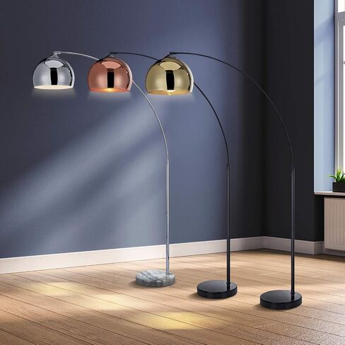 NW Archiology Arc Floor Lamp, 67" Height Gold Floor Lamp with Floor Switch and Stable Marble Base, The Unique Curved Design is Ideal for Living Room Reading Bedroom Home Office in Saudi Arabia