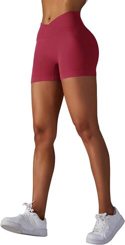 JBT Yoga Shorts for women V Crossover Stretch High Waist Leggings Biker Shorts Women Workouts Seamless Butt Lift and Shape in Saudi Arabia
