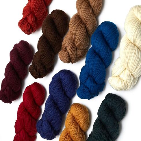 Meriwash - 100% خيوط صوف ميرينو سوبر واش 100 جرام وزن هانك DK - مصدرها مباشرة من بيرو - ناعمة سماوية ومثالية للحياكة والكروشيه (بني) in Kuwait
