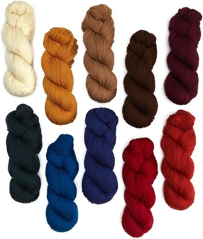 Meriwash - 100% خيوط صوف ميرينو سوبر واش 100 جرام وزن هانك DK - مصدرها مباشرة من بيرو - ناعمة سماوية ومثالية للحياكة والكروشيه (بني) in Kuwait