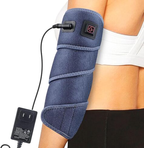 وسادة ملفوفة بتدفئة الذراع للكوع والذراع والمعصم والكاحل والركبة | جهاز تدفئة الأكمام الكهربائية | دعامة تسخين للساعد والجزء العلوي من الذراع مع 3 إعدادات للحرارة وسلك طاقة طويل 78 بوصة in Kuwait