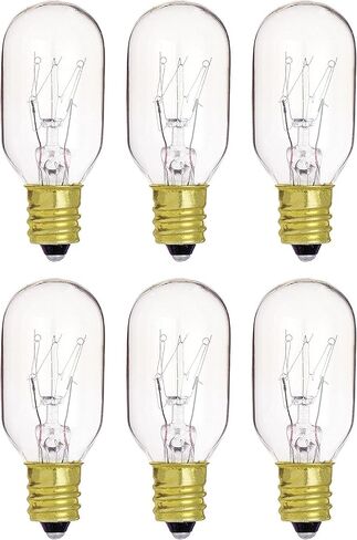 KOR (عبوة من 6) 15T7/C - مصباح الملح المتوهج الشفاف 15 وات ومصباح الأجهزة - لمبة الإضاءة T7 - ​​مع قاعدة الشمعدانات E12 - 15T7 in Kuwait