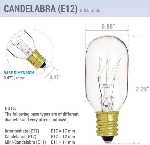 KOR (عبوة من 6) 15T7/C - مصباح الملح المتوهج الشفاف 15 وات ومصباح الأجهزة - لمبة الإضاءة T7 - ​​مع قاعدة الشمعدانات E12 - 15T7 in Kuwait