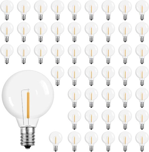 Multicolor G40 Replacement Light Bulbs for Christmas Lights, E12/C7 Candelabra Base,1 Watt Shatterproof LED Globe Light Bulbs, Multi-Color: Red/Green/Blue/Orange/Yellow in Saudi Arabia