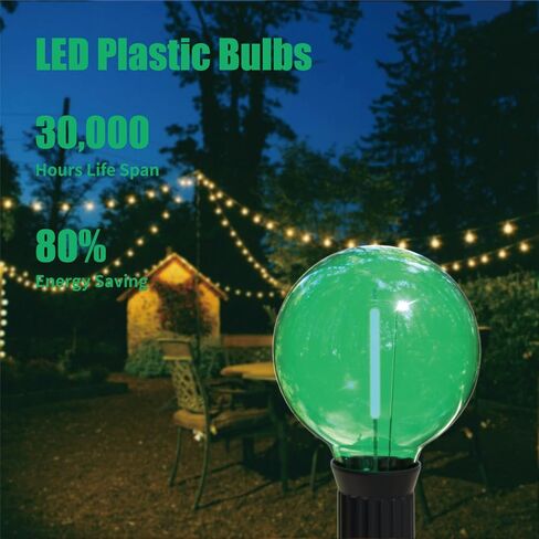 Multicolor G40 Replacement Light Bulbs for Christmas Lights, E12/C7 Candelabra Base,1 Watt Shatterproof LED Globe Light Bulbs, Multi-Color: Red/Green/Blue/Orange/Yellow in Saudi Arabia