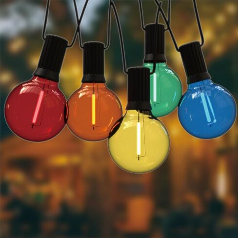 Multicolor G40 Replacement Light Bulbs for Christmas Lights, E12/C7 Candelabra Base,1 Watt Shatterproof LED Globe Light Bulbs, Multi-Color: Red/Green/Blue/Orange/Yellow in Saudi Arabia