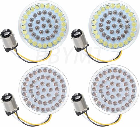 PBYMT 2 بوصة رصاصة 1157 LED ضوء إشارة الانعطاف الأمامي والخلفي متوافق مع Harley Davidson Sporster Touring Road King Electra Street Glide 1997-2024 in Kuwait