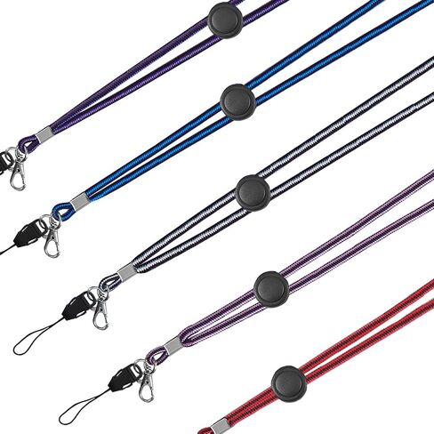 YOUOWO 5 Pack Circle Lanyards with Vertical ID Badge Holder Adjustable Neck Coloured Lanyard,for Women Keys Cruise Office in Saudi Arabia