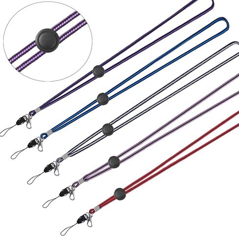 YOUOWO 5 Pack Circle Lanyards with Vertical ID Badge Holder Adjustable Neck Coloured Lanyard,for Women Keys Cruise Office in Saudi Arabia