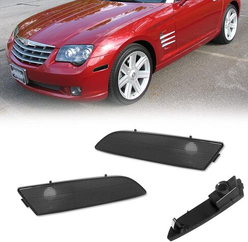 Front Amber Lens & Rear Red Lens Bumper Side Marker Reflector Light Housing Assembly Compatible with 2004 2005 2006 2007 2008 Chrysler Crossfire, pack of 4 in Saudi Arabia