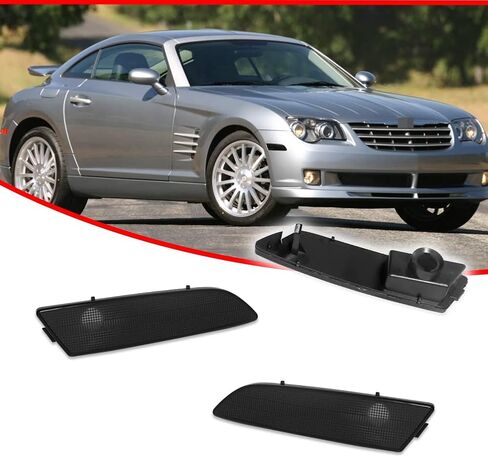 Front Amber Lens & Rear Red Lens Bumper Side Marker Reflector Light Housing Assembly Compatible with 2004 2005 2006 2007 2008 Chrysler Crossfire, pack of 4 in Saudi Arabia