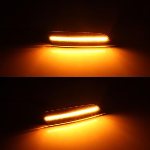 Front Amber Lens & Rear Red Lens Bumper Side Marker Reflector Light Housing Assembly Compatible with 2004 2005 2006 2007 2008 Chrysler Crossfire, pack of 4 in Saudi Arabia