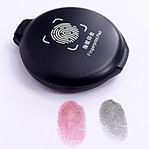 Fingerprint Ink Pad,Thumbprint Ink Pad for Notary, Thumbprint Ink Pad Law Enforcement Fingerprint Kit Office Notary Supplies for Notary Supplies Identification Security ID Fingerprint Cards (Black) in Kuwait