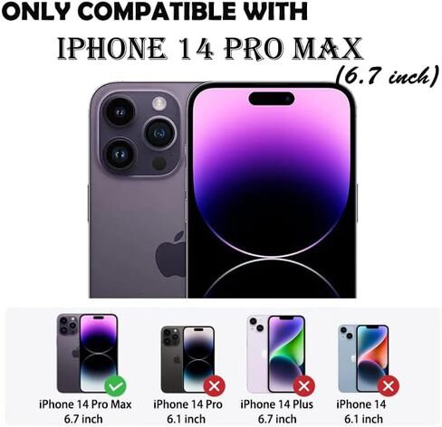 حافظة Annymall لهاتف iPhone 14 Pro Max مع واقي شاشة، هيكل كامل مقاوم للصدمات وحماية من السقوط ومقاوم للغبار وشديد التحمل من 3 طبقات غطاء متين عسكري لهاتف Apple iPhone 14 Pro Max 6.7 بوصة (أسود) in Kuwait