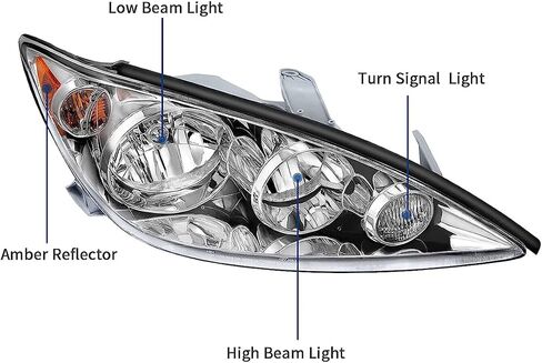 مجموعة المصابيح الأمامية متوافقة مع 2005 2006 Toyota Camry LE XLE SE، جانب السائق والراكب in Saudi Arabia
