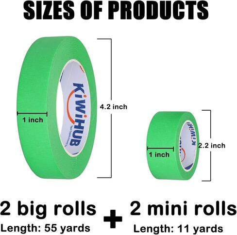 4 Pack Black Painters Tape, 1 inch Black Masking Tape for Home, Office, School, DIY Art, Crafts, Labeling (1" x 55 Yards x 2pk) + (1" x 11 Yards x 2pk) in Saudi Arabia