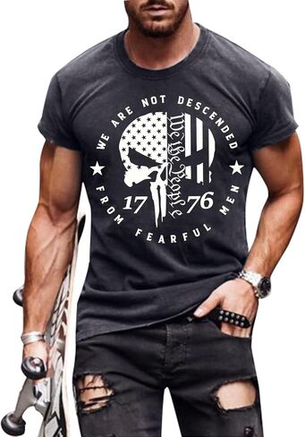 1776 We The People Shirt Mens 4th of July Shirts American Flag Patriotic Short Sleeve T-Shirt in Saudi Arabia